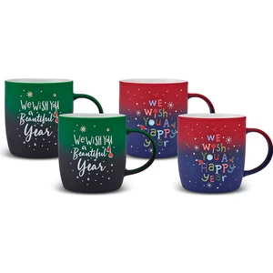 New Year Yılbaşı Soft Touch 4 Kişilik Kupa Seti 350 ml