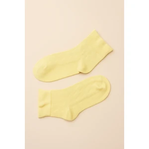 Çocuk Bileği Fırfırlı Step Çorap Sarı