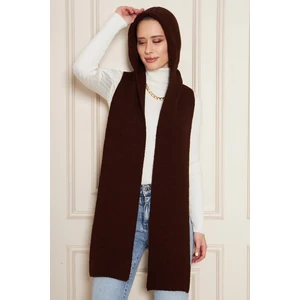 Irmak Kerekli Kadın Yumuşak Dokulu Kapşonlu Atkı Selanik Örgü Kapşonlu Şal 13038