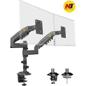 North Bayou Nb H180 Amortisörlü Profosyonel 17 "27" Monitör Stand Çift Monitör Desteği 2-12 kg