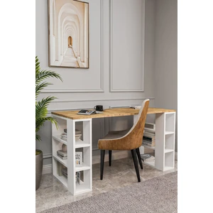 Blacksea Mobilya Dekoratif Çalışma Masası,6 Bölmeli Bilgisayar MASASI,130CM Pc Masası