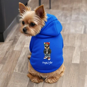 Petite Pati Thug Life Baskili Ici Polarli Köpek Kıyafeti Sweatshirt