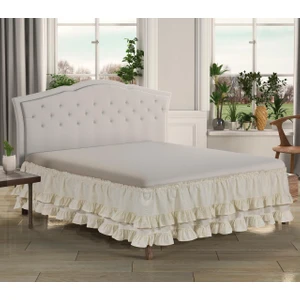 Kum Saati Gelin Keten Fırfırlı Baza Eteği Baza Fırfırı Çift Kişilik