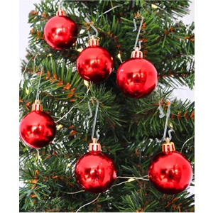 Patladı Gitti Yılbaşı Ağaç Süsü Kırmızı Renkli Top Noel Süs 3 cm 12 Adet