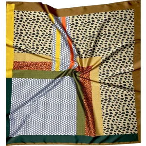 45X100CM Scarf Brown/yellow Fular Eşarp