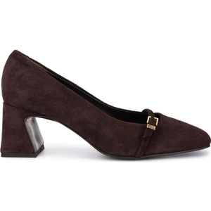 Tamer Tanca Kadın Hakiki Deri Kahverengi Süet Klasik Ayakkabı 1135 1301 Bn Ayk SK25-26 Kahve Suet