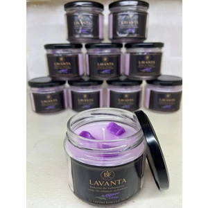 Bf Candle El Yapımı Lavanta Kokulu Mum Kalıcı ve Yoğun Koku Cam Kavanozda Dekoratif ve Romantik Mum