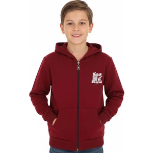 Erkek Çocuk Hırka 2 Iplik Şordonlu Baskılı Kapüşonlu