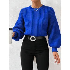 Sçlk Tekstil Kadın Kalın Örgü Balon Kol Triko Kazak