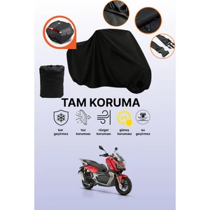 Siyah Arka Çanta Uyumlu Rks Reale 125 Uyumlu Motosiklet Brandası, Koruyucu Örtü