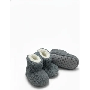 Unisex Gri Polar Çocuk Pandufu – Yumuşak, Kaymaz, Tüylenmeyen Welsoft Patik