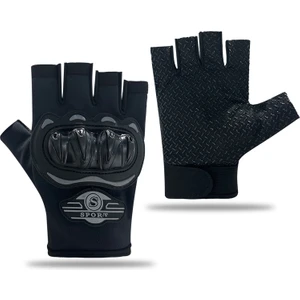 Unisex Siyah Profesyonal Korumalı Motosiklet Eldiveni Dokunmatikli Motorsiklet