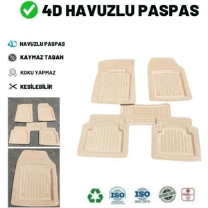 Ford Focus Hb 2012 Uyumlu 4d Havuzlu Üniversal Yeni Nesil Paspas Bej Renk Gold Seri