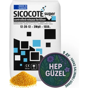 Sıcocote Super Kontrollü Salınımlı Gübre (Crf) – Npk 12-20-12 + 2mgo + 15SO₃. | Made In Eu | 25KG