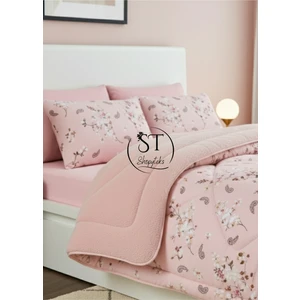 Çift Kişilik Çiçekli Welsoft Uyku Seti Çift Taraflı 195X215 (Polarlı)