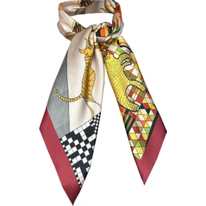 45X100CM Scarf Bordo Figür Fular Eşarp