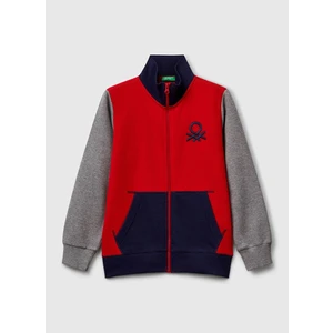 Nakışlı Erkek Çocuk Kırmızı - Gri Sweatshırt 3J68C501B