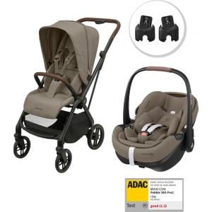 Leona2-Pebble 360 Pro Tek Elle Katlanabilen Çift Yönlü Seyahat Sistem Bebek Araba Truffle