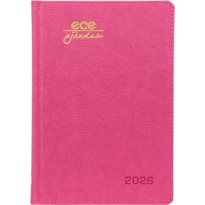 Ece Ajandası Ece-Kemer Koyu Pembe Çizgili Günlük 14X20 2026