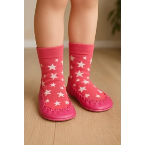 Çocuk Makosen Soket Çorap Patik Panduf – Kaydırmaz Ev & Anaokulu Ayakkabısı Pembe