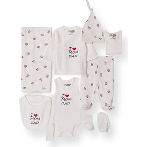 Hellobaby Unisex 10LU Hastane Çıkışı Interlok V Yaka Uzun Kol Patikli Paça