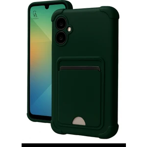 Samsung Galaxy A07 Uyumlu Arka Kamera Korumalı Kart Koyulabilen Silikon Kartlıklı Kılıf Kapak