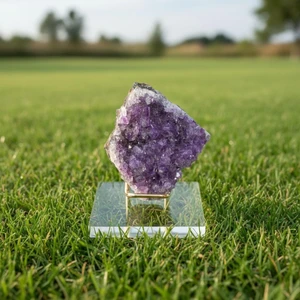 Taş Sandığı Ametist Taşı Ham Parça –plexi Standlı