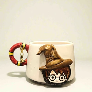 Bonita Bon Luxe "SINIRLI Sayıda" 3D Kabartmalı Charm Hediyeli El Yapımı Harry Potter Seramik Hermione Kupa Mug