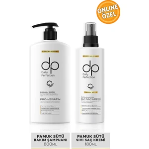 Dp Daily Perfection Şampuan Pamuk Sütü 800 ml & Sıvı Saç Bakım Kremi 180 ml Set