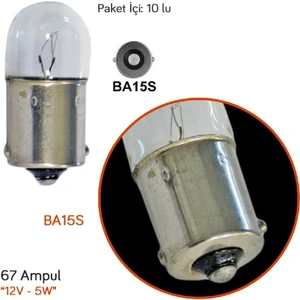 12V R5W 67 Park Stop Ampul BA15S (10 Adet)