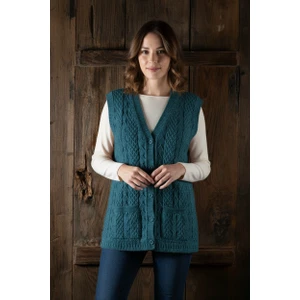 Secret Touch Anne Yeleği Klasik Örgü Yün Pamuk Karışımlı