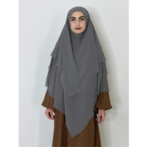 R&S Modibone 3katlı Multı Sifon Sufle Khimar Peceli Hazır Büyük Esarp Gri