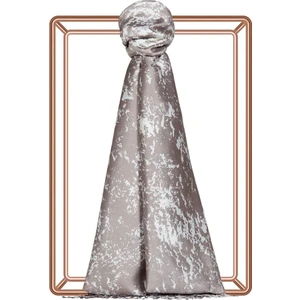 Mermer Desenli İpek Şal Vizon