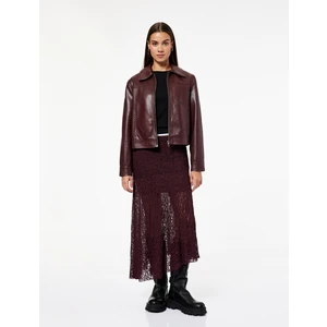 Asimetrik Kesim Yüksek Bel Midi Dantel Etek