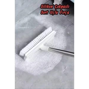 360° Döner Başlıklı Temizlik Fırçası Sert Uçlu Çekpaslı Çok Fonksiyonlu Banyo & Zemin Temizlik Fırça