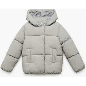 Uzun Kollu Kapşonlu Şişme Mont