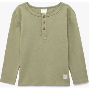 Pamuklu Uzun Kollu Düğmeli Tişört