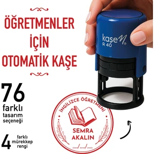 Öğretmen Kaşesi, Motivasyon ve Değerlendirme Kaşesi, Tasarımlar, Kişiye Özel öğretmen kaşesi ( Siyah-Kırmızı-Mavi-Yeşil )