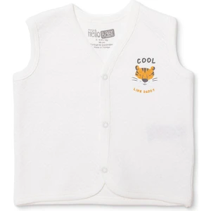 Hellobaby Erkek Bebek Kapitone Yelek Kapitone Örme V Yaka Atlet Kol