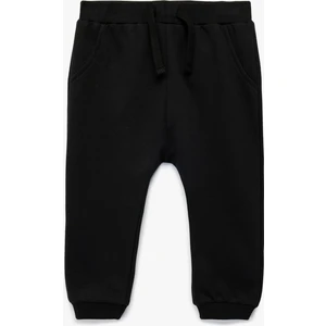 Şardonlu Pamuklu Beli Bağcıklı Jogger Eşofman Altı