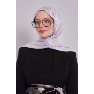 Levidor Gümüş Örgü Desen Jakar Şal