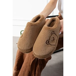 Lucy Ayıcık Nakışlı Kadın Yumuşak Peluş Içi Tüylü Çeyiz Bohça Gelin Ev Terliği