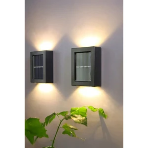Tekli Yeni Solar Çift Taraflı Duvar Lambası Güneş Enerjili Aydınlatma Dekorasyon Aplik Işık 1 Adet