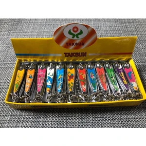 Tırnak Makası 5,5 cm - Renkli Desenli Askılı Tırnak Makası