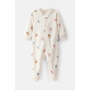 Kız Bebek Ekru Polar Tulum