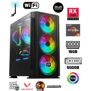 X5 - Ryzen 5 5500 | 16GB Ram | 500GB M.2 SSD | Rx 580 8gb Oyuncu Masaüstü Bilgisayarı
