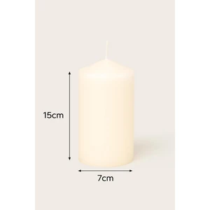 Smyrna Homes Silindir Mum 7X15 cm Beyaz