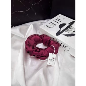 Mira Atelier Çocuk Saten Toka - Asil Şarap – Tekli Lüks Lastik Model Scrunchie