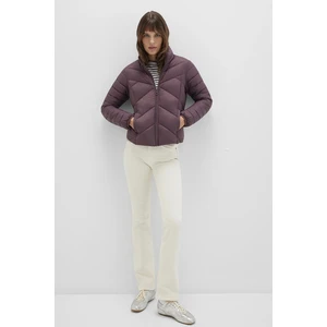 Slim Fit Dik Yaka Kapitoneli Astarlı Şişme Mont Bayan Mont 110698