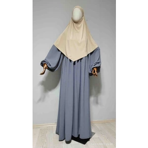 Ahrar Tesettür Kısa Boy Sandy Sufle Khimar Hijap Eşarp Ten Rengi